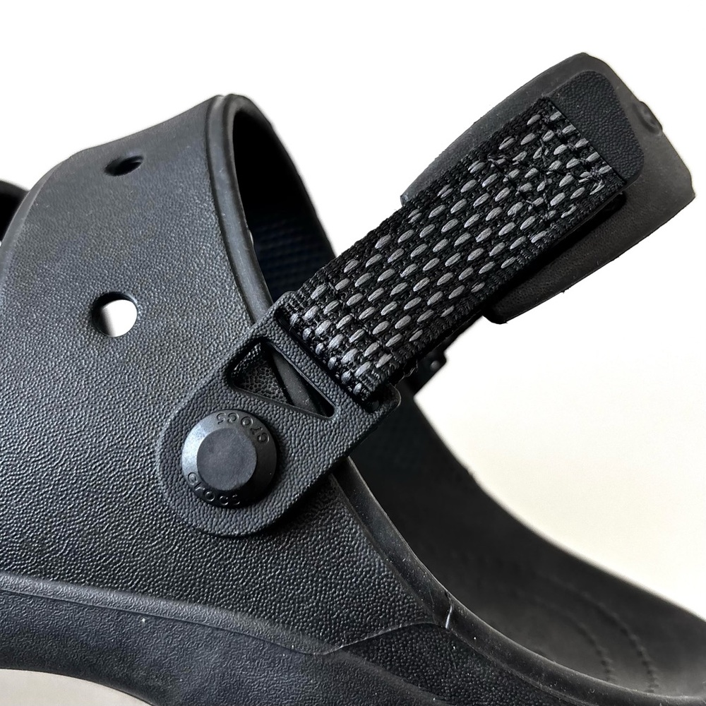 Crocs Classic All Terrain Rubber Sandals Hook & Loop Strap Unisex M10/W12 Black - Picture 6 of 11